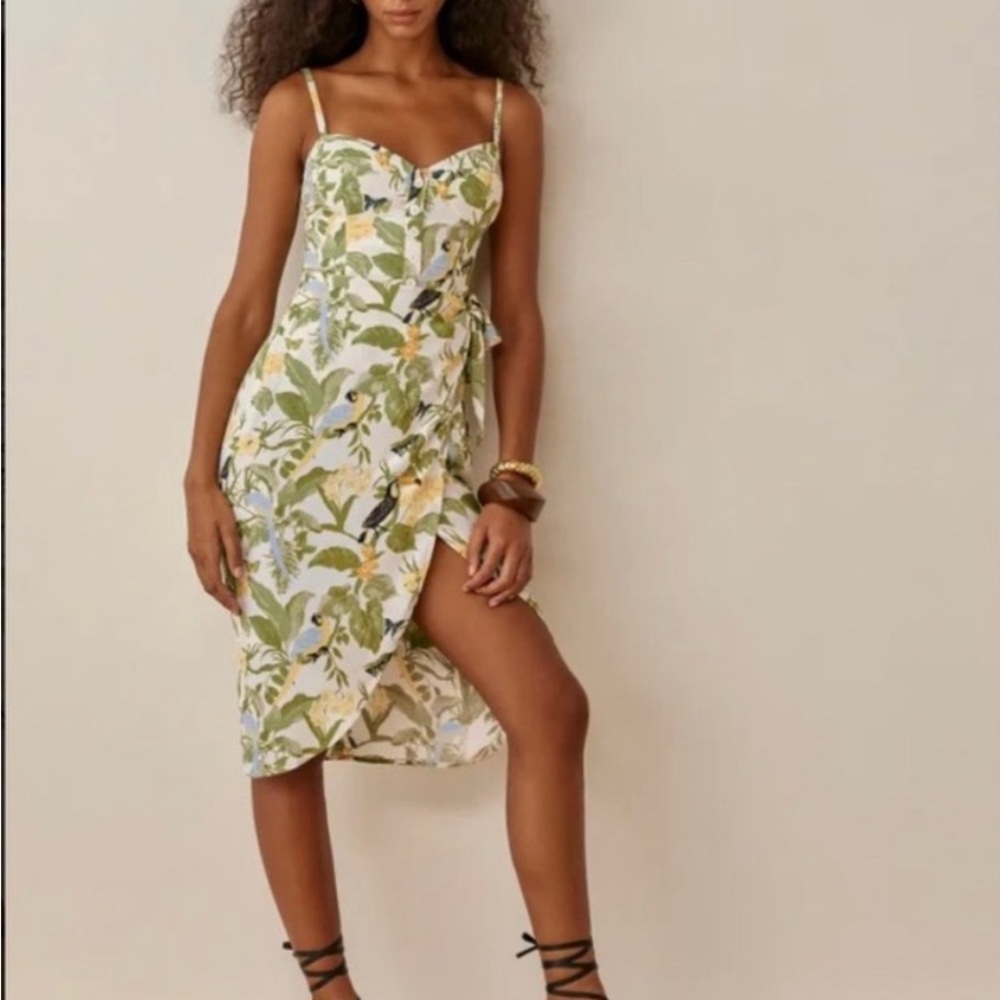 Reformation Tropical Midi Wrap Dress